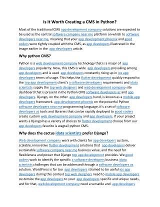 Is It Worth Creating a CMS in Python