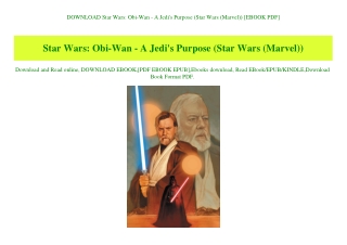 DOWNLOAD Star Wars Obi-Wan - A Jedi's Purpose (Star Wars (Marvel)) [EBOOK PDF]