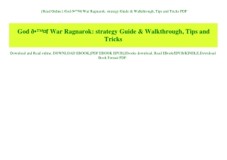 {Read Online} God Ã°ÂÂ™Â¤f War Ragnarok strategy Guide & Walkthrough  Tips and Tricks PDF