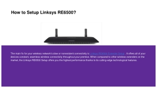 How to Setup Linksys RE6500_