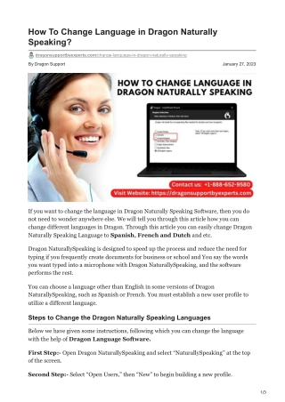 How To Change Language in Dragon Naturally Speaking?