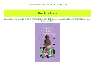 Download One True Loves {PDF EBOOK EPUB KINDLE}