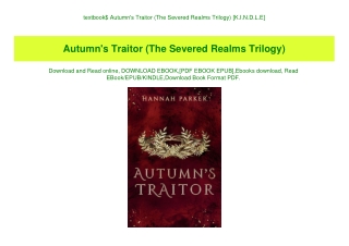 textbook$ Autumn's Traitor (The Severed Realms Trilogy) [K.I.N.D.L.E]