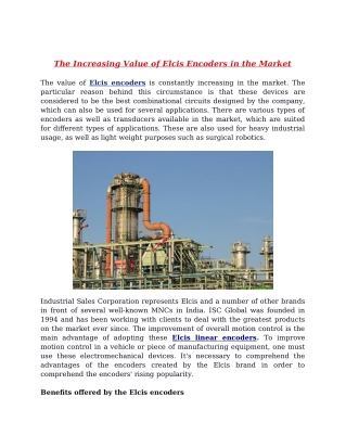 The increasing value of Elcis Encoders in the market