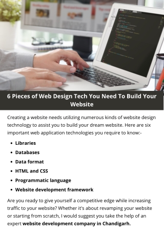 6 Pieces of Web Design Tech You Need To Build Your Website