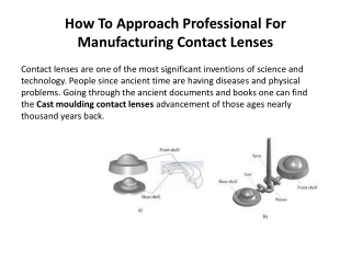 How To Approach Professional For Manufacturing Contact Lenses