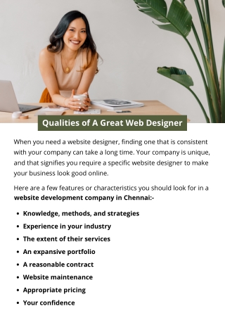 Qualities of A Great Web Designer