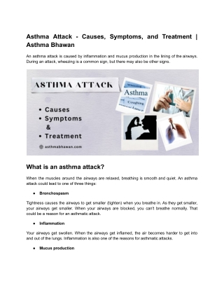 Asthma Attack - Causes, Symptoms, and Treatment - Asthma Bhawan