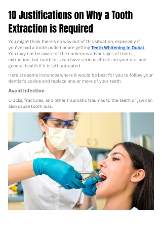 10 Justifications on Why a Tooth Extraction is Required | Achira Clinics