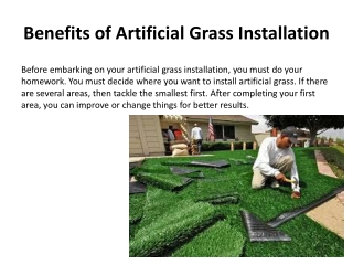 Benefits of Artificial Grass Installation