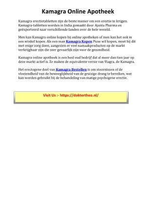 Kamagra Online Apotheek