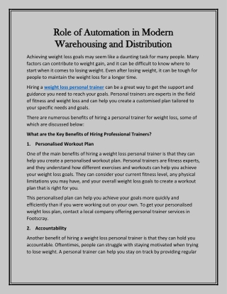 Role of Automation in Modern Warehousing and Distribution