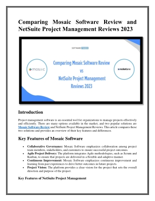 Comparing Mosaic Software Review and NetSuite Project Management Reviews 2023