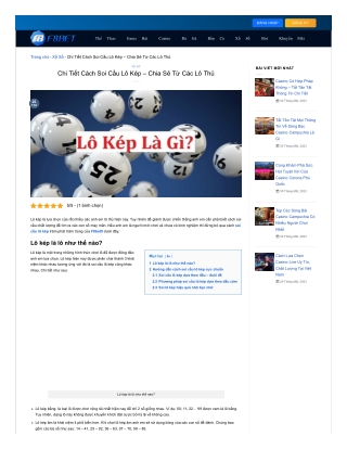 Chi Tiết Cách Soi Cầu Lô Kép – Chia Sẻ Từ Các Lô Thủ