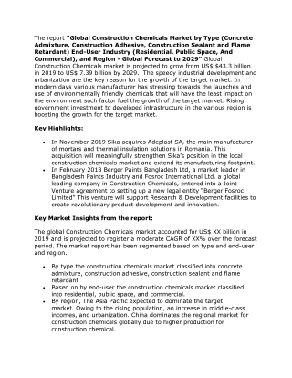 construction chemicals market