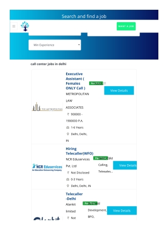 Find Latest Call Center jobs in Delhi | Job Vacancy Result
