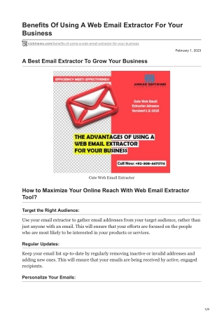 1Benefits Of Using A Web Email Extractor For Your Business