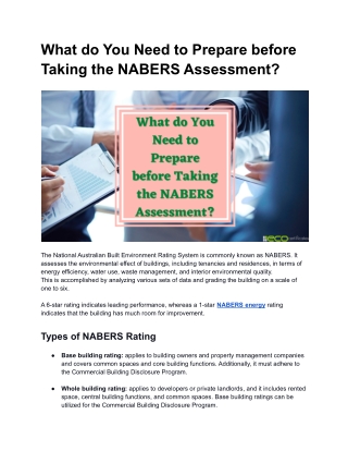 What do You Need to Prepare before Taking the NABERS Assessment?