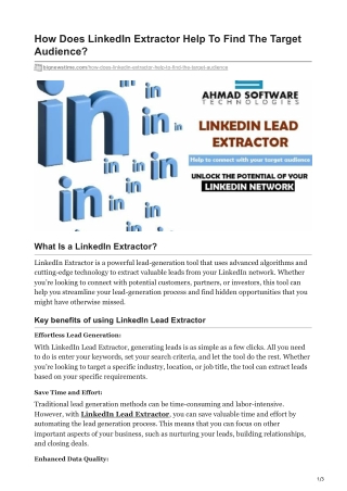 How Does LinkedIn Extractor Help To Find The Target Audience