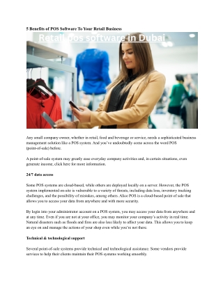 Retail pos software in Dubai