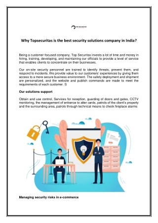 Why Topsecuritas is the best security solutions company in India