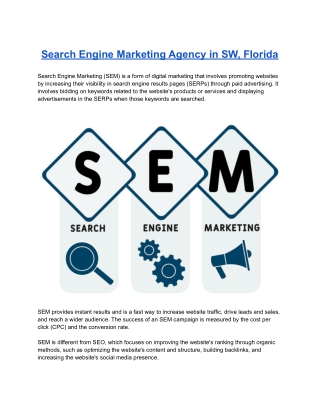 Search Engine Marketing Agency in SW, Florida