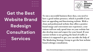 Get the Best Website Brand Redesign Consultation Services