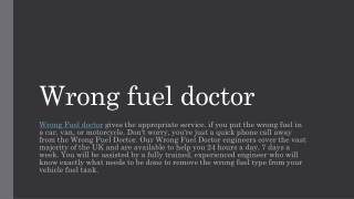 Wrong fuel doctor