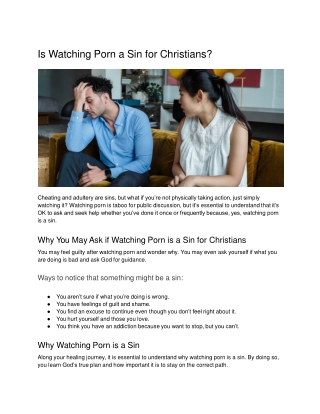 Is Watching Porn A Sin for Christians