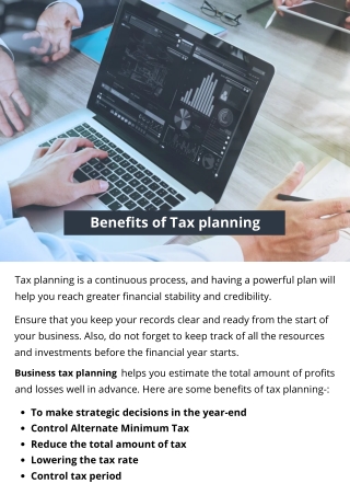 Benefits of Tax planning