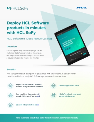 Deploy HCL Software products in minutes with HCL SoFy