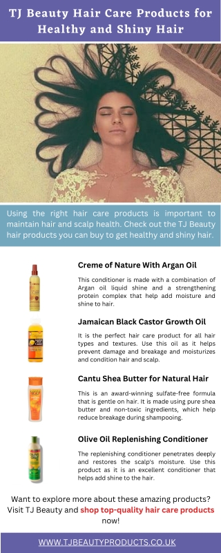 TJ Beauty Hair Care Products for Healthy and Shiny Hair