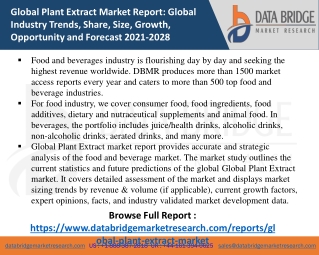 Plant Extract Market- FOOD & BEVERAGES