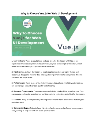 Why to Choose Vue.js for Web UI Development