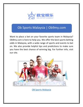 Ob Sports Malaysia | Ob9my.com