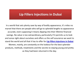 Lip Fillers Injections in Dubai