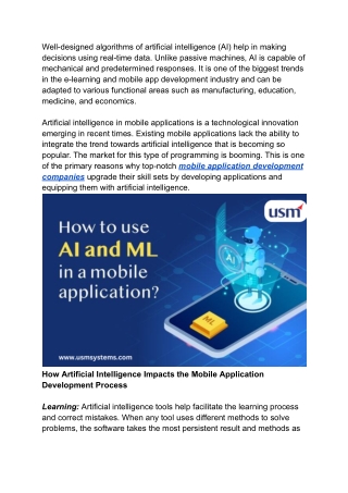 Ways You Can Use AI To Develop Mobile Apps
