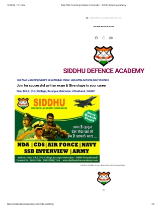 NDA Coaching in Dehradun