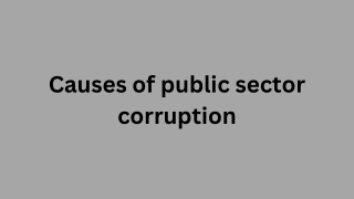 Causes of public sector corruption