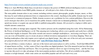 Auto PD Prints Made Easy Review