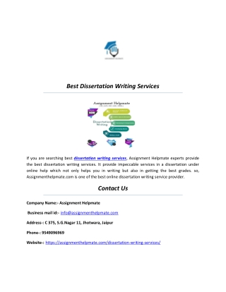 Best Dissertation Writing Services