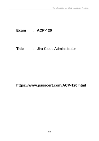 Jira Cloud Administrator ACP-120 Dumps