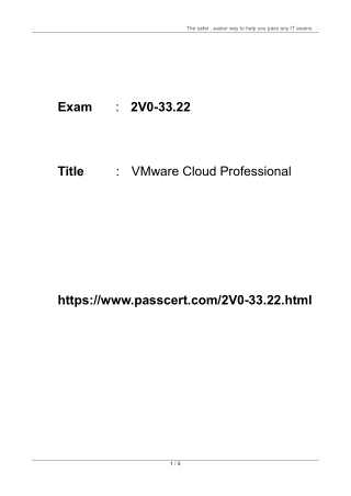 VMware Cloud Professional 2V0-33.22 Dumps