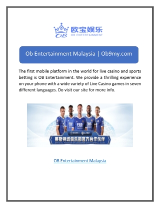 Ob Entertainment Malaysia | Ob9my.com