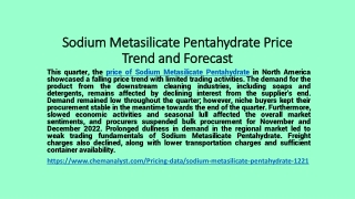 Sodium Metasilicate Pentahydrate Pricing online