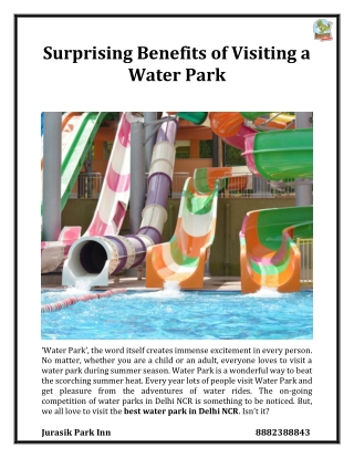 Surprising Benefits of Visiting a Water Park