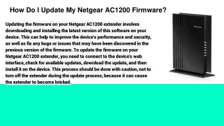 How Do I Update My Netgear AC1200 Firmware_