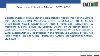 Membrane Filtration Market Opportunities and Growth Drivers 2023-2030