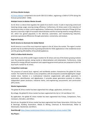 AC Drives Market Analysis