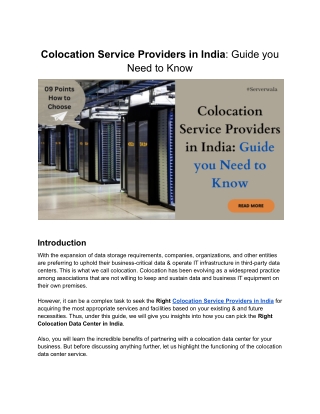 Colocation Service Providers in India Guide you Need to Know